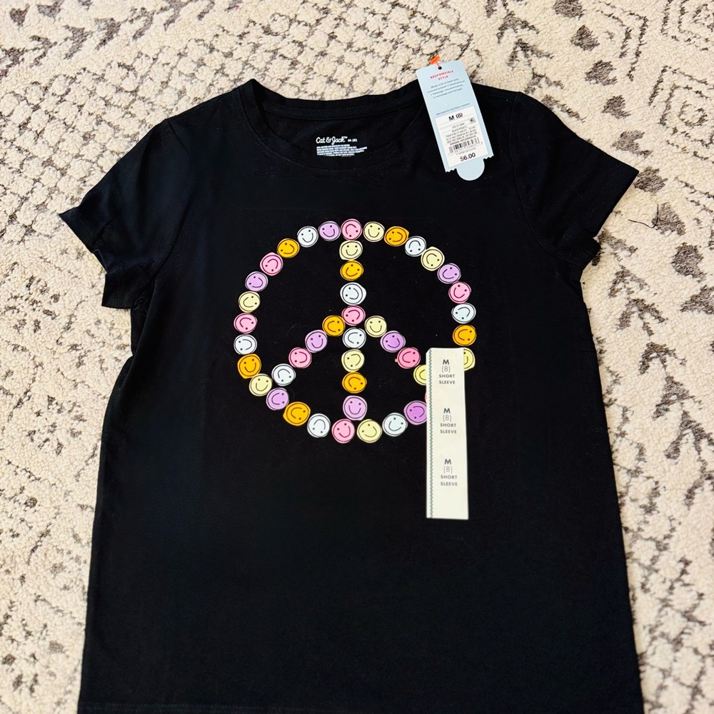 Kids Black Peace Sign T-Shirt by Cat & Jack